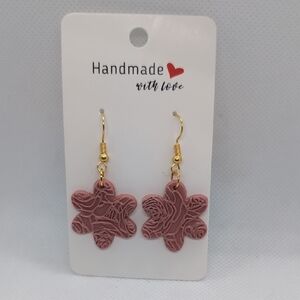 Handmade Floral Pink Earrings